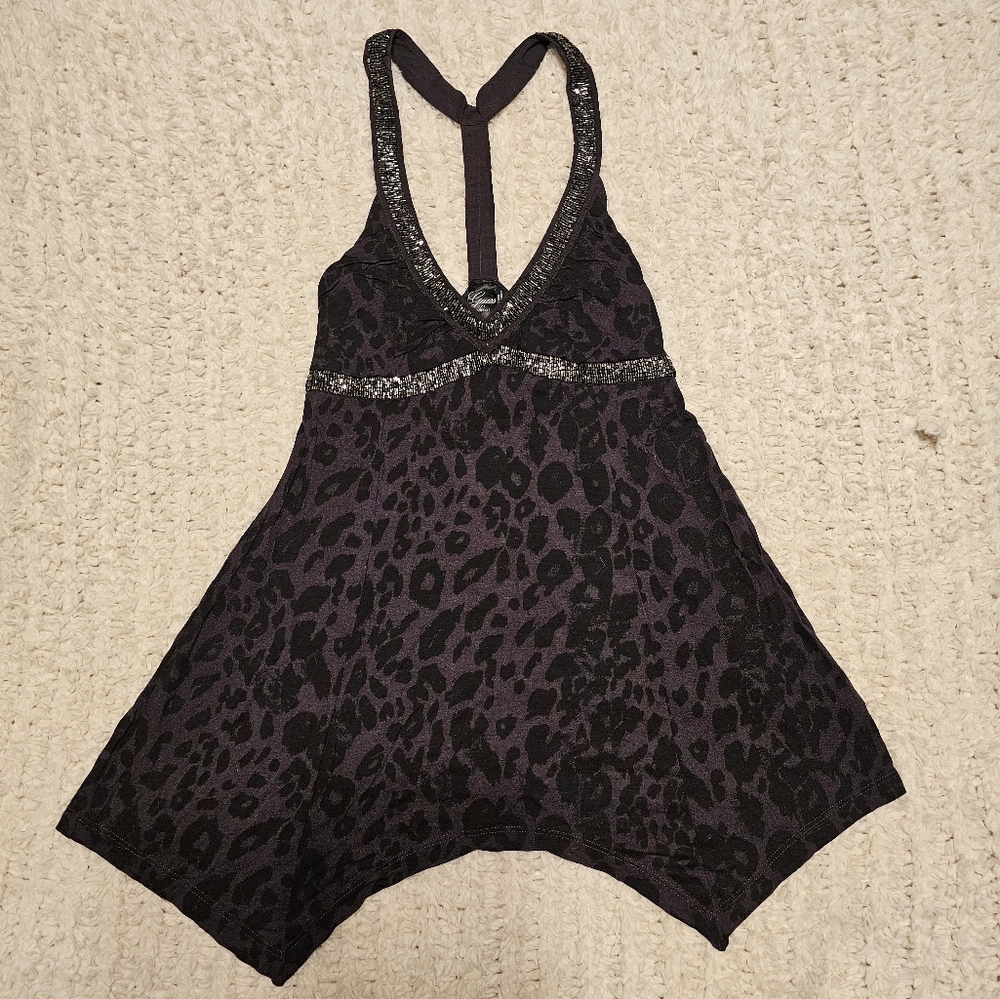 Vintage XS Guess leopard print tank top